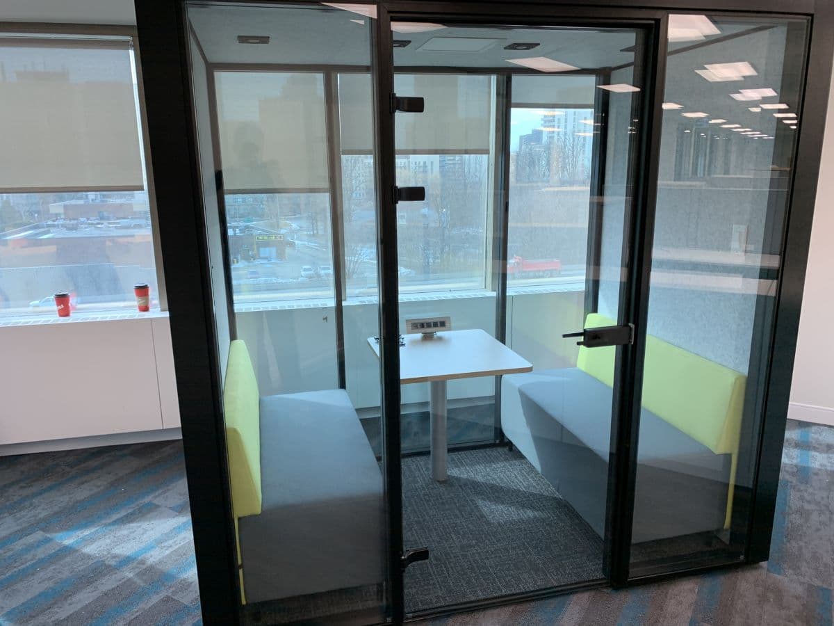 Sound proof booth - office furniture installation example